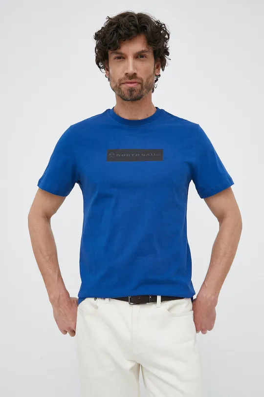 Bombažna kratka majica North Sails modra