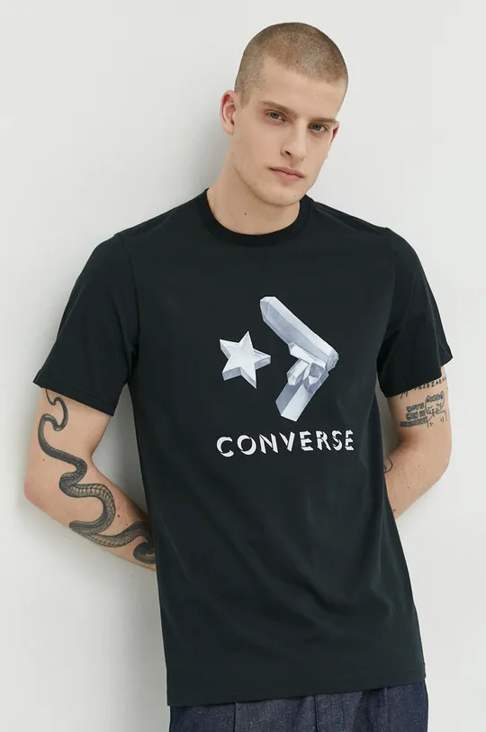 fekete Converse pamut póló Férfi