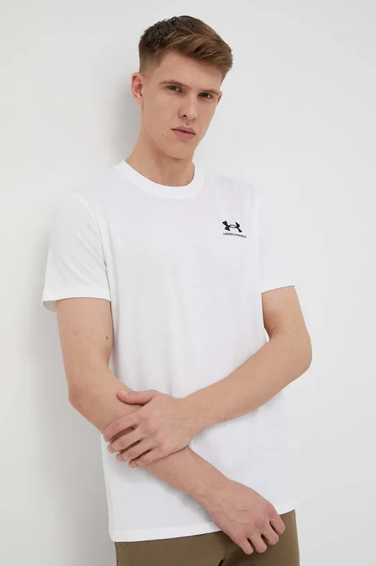 bela Kratka majica za vadbo Under Armour Logo Embroidered Moški