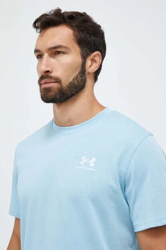 modra Kratka majica za vadbo Under Armour Logo Embroidered Moški