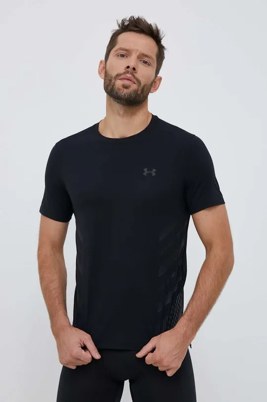 czarny Under Armour t-shirt do biegania Iso-Chill Laser Heat Męski