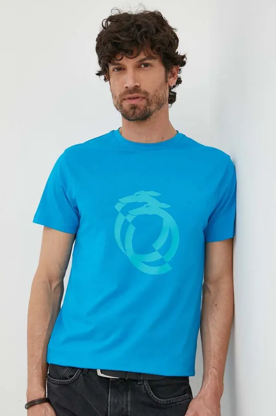 niebieski Trussardi t-shirt Męski