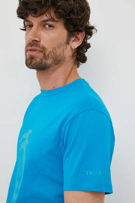 niebieski Trussardi t-shirt