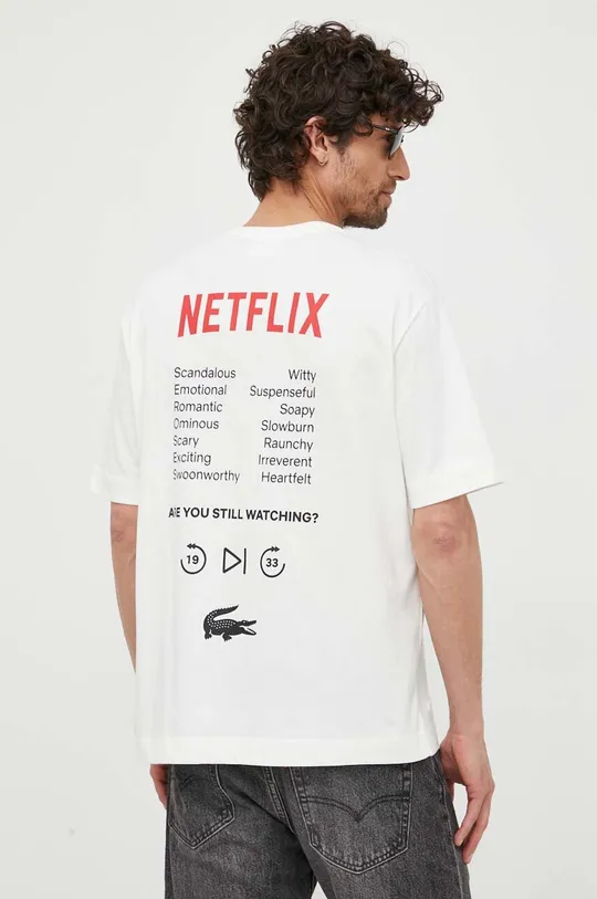 Βαμβακερό μπλουζάκι Lacoste x Netflix 100% Βαμβάκι