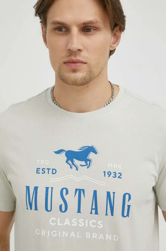 šedá Bavlněné tričko Mustang Style Alex C Print