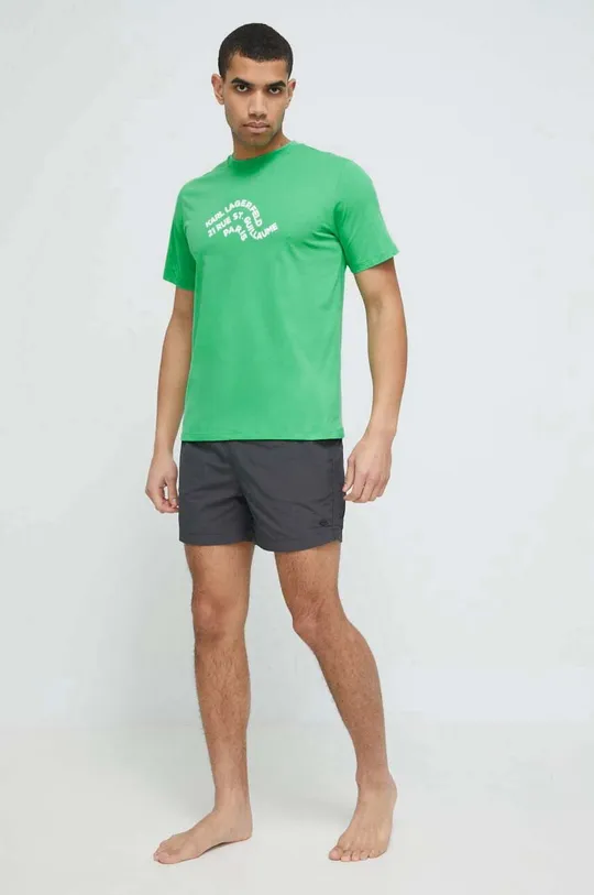 Karl Lagerfeld t-shirt bawełniany zielony