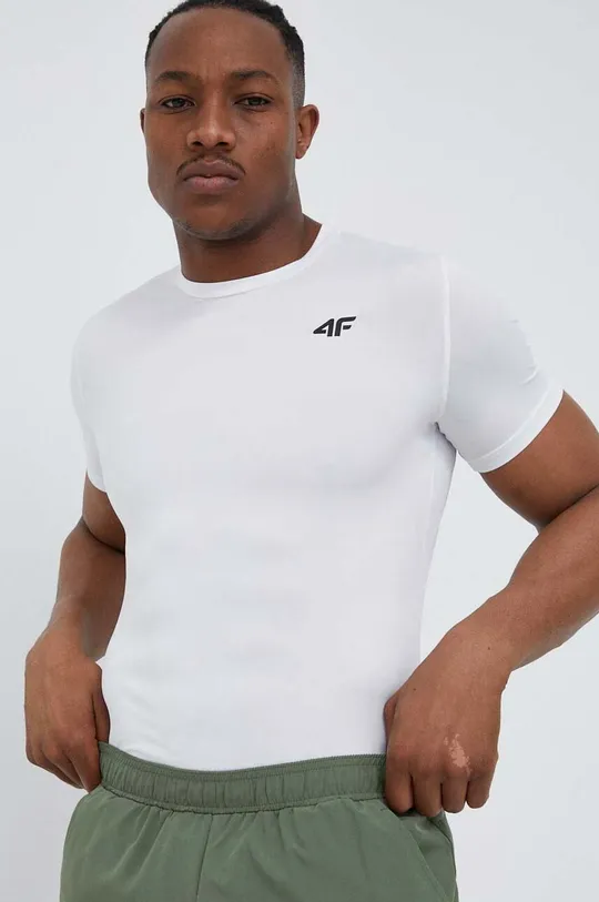 biały 4F t-shirt treningowy Męski