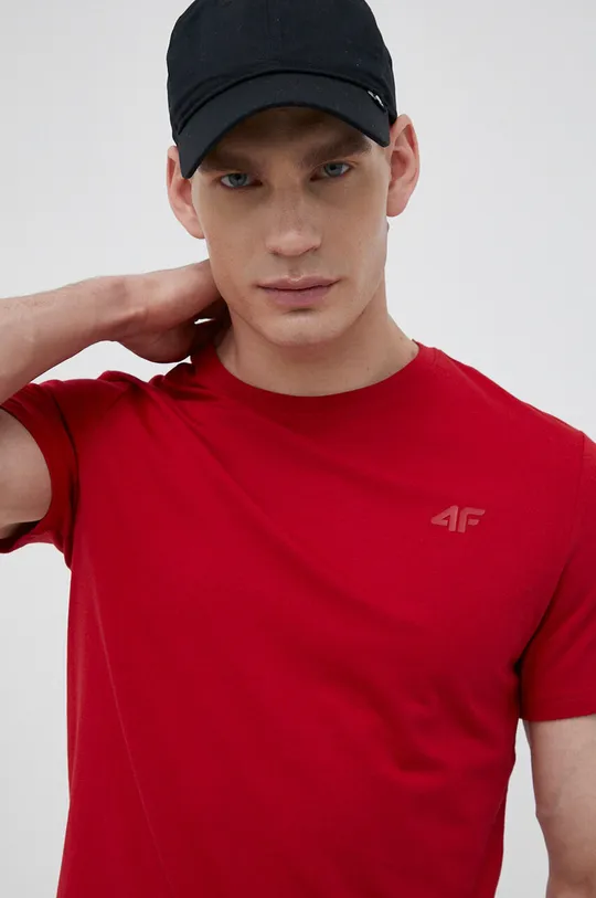 czerwony 4F t-shirt bawełniany Męski
