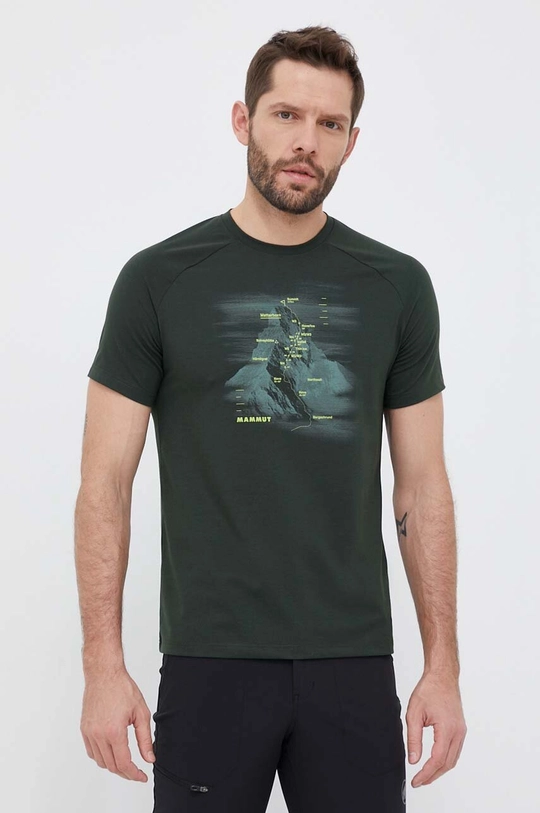 zielony Mammut t-shirt sportowy Mountain Hörnligrat Męski