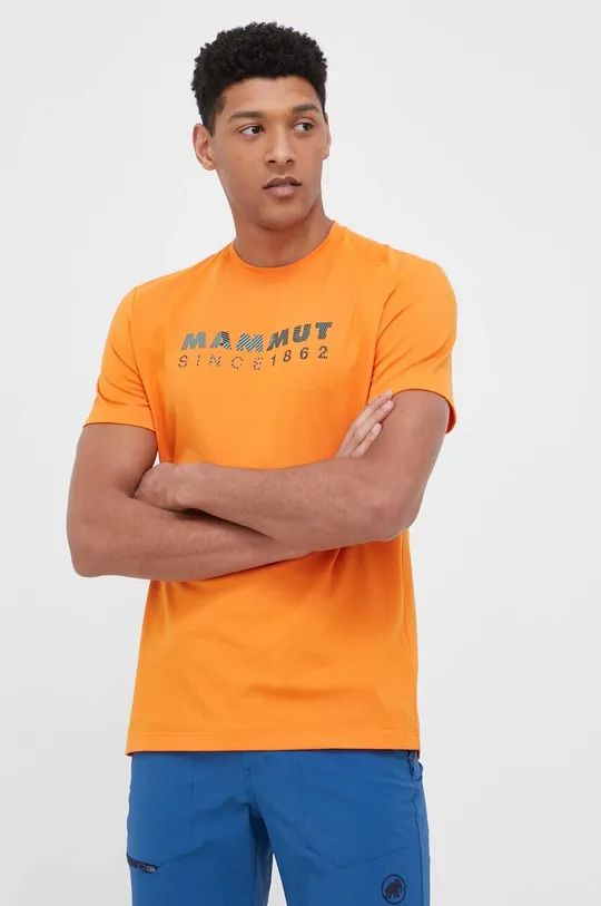 πορτοκαλί Αθλητικό μπλουζάκι Mammut Trovat Logo Ανδρικά
