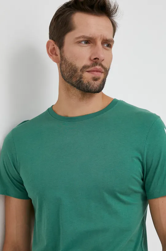 πράσινο Βαμβακερό μπλουζάκι Hummel