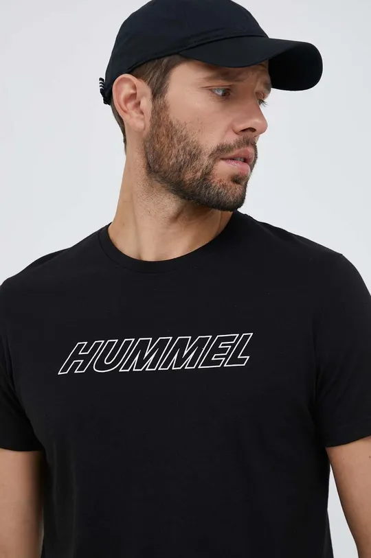 czarny Hummel t-shirt treningowy hmlTE CALLUM COTTON T-SHIRT Męski