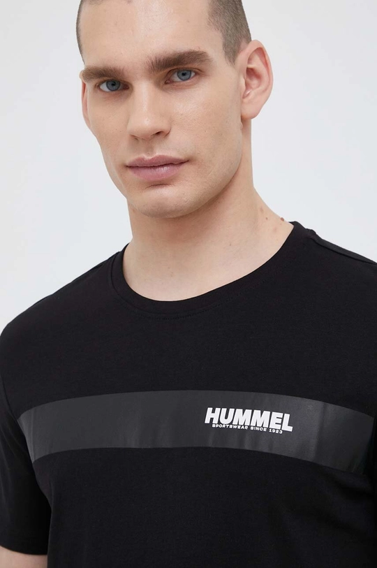 czarny Hummel t-shirt bawełniany