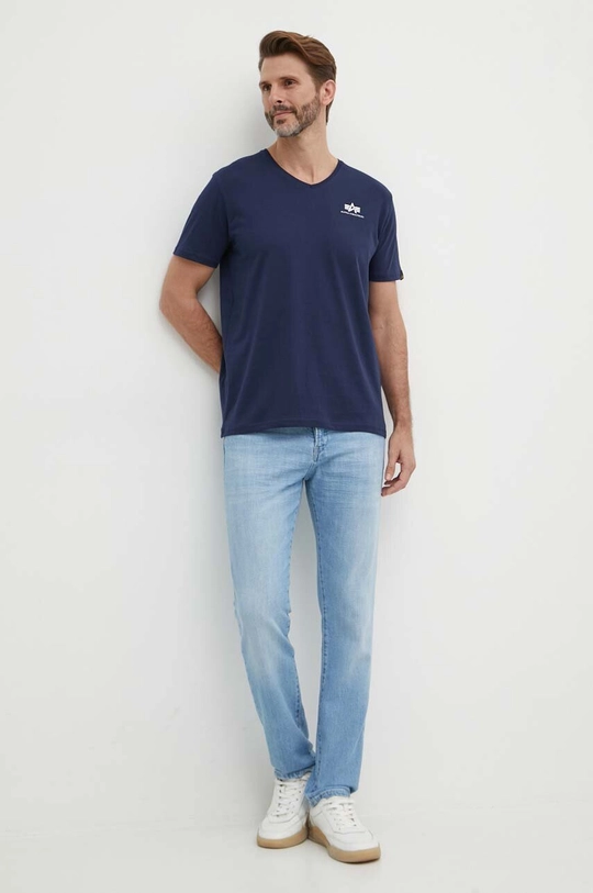 Alpha Industries t-shirt in cotone blu navy