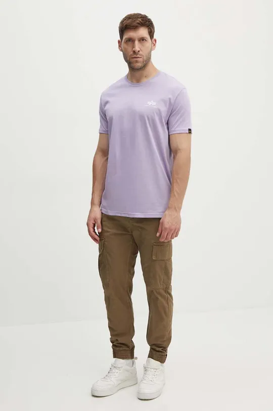 Alpha Industries t-shirt bawełniany fioletowy
