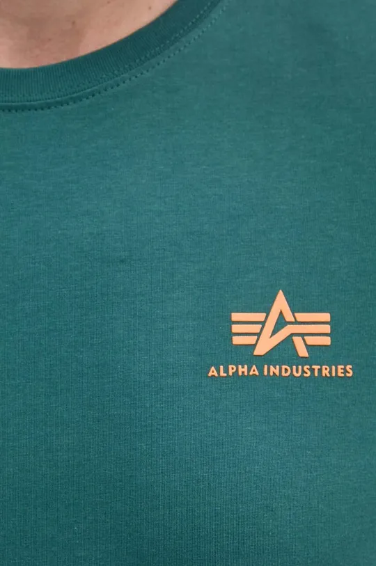 Хлопковая футболка Alpha Industries зелёный 188505.03
