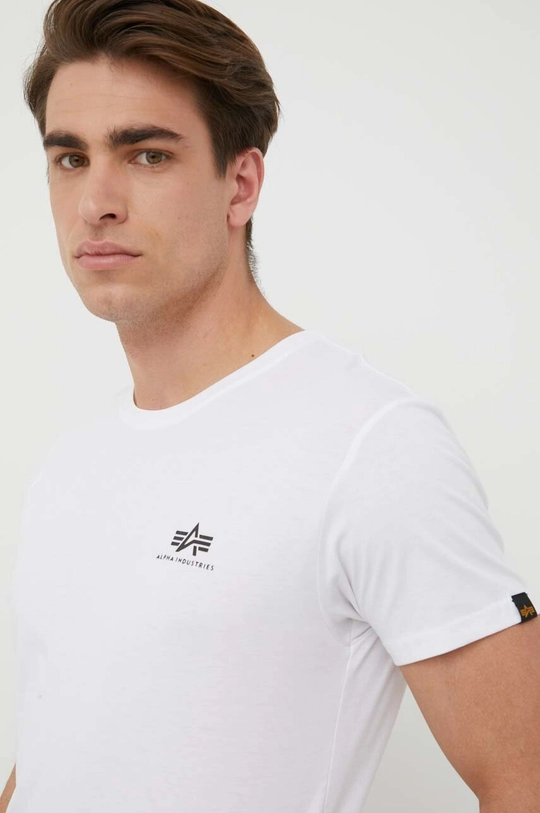 alb Alpha Industries tricou din bumbac Basic T Small Logo