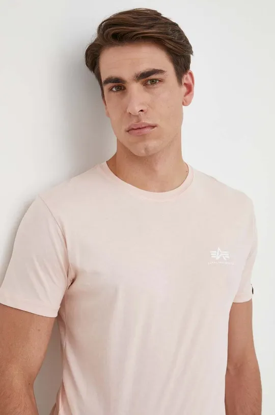 różowy Alpha Industries t-shirt bawełniany Męski