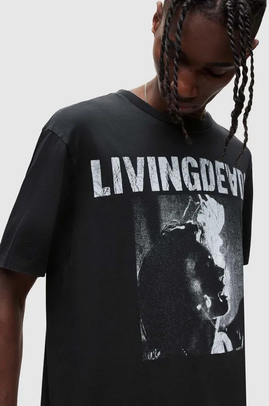 AllSaints t-shirt bawełniany LIVING SS CREW czarny