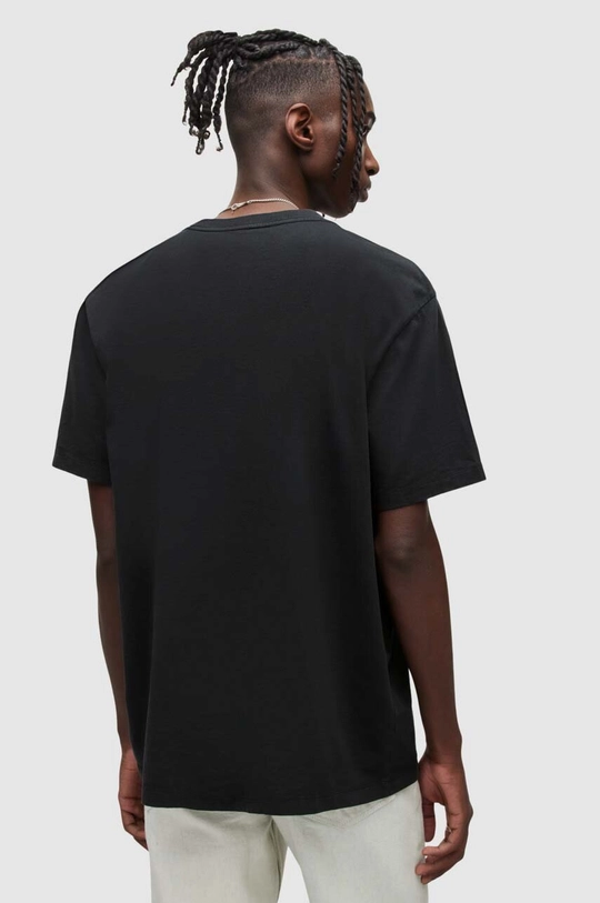 czarny AllSaints t-shirt bawełniany LIVING SS CREW