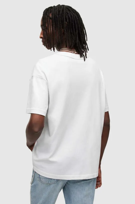 Bombažna kratka majica AllSaints bela