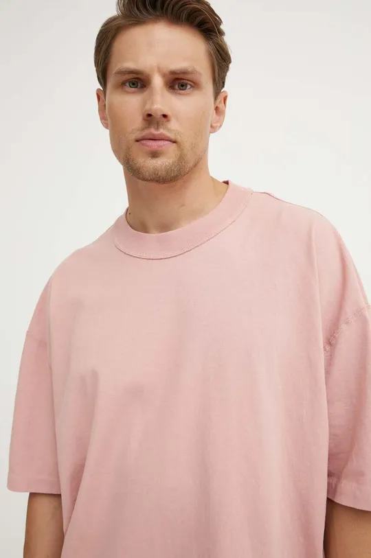 różowy AllSaints t-shirt bawełniany ISAC SS CREW Męski