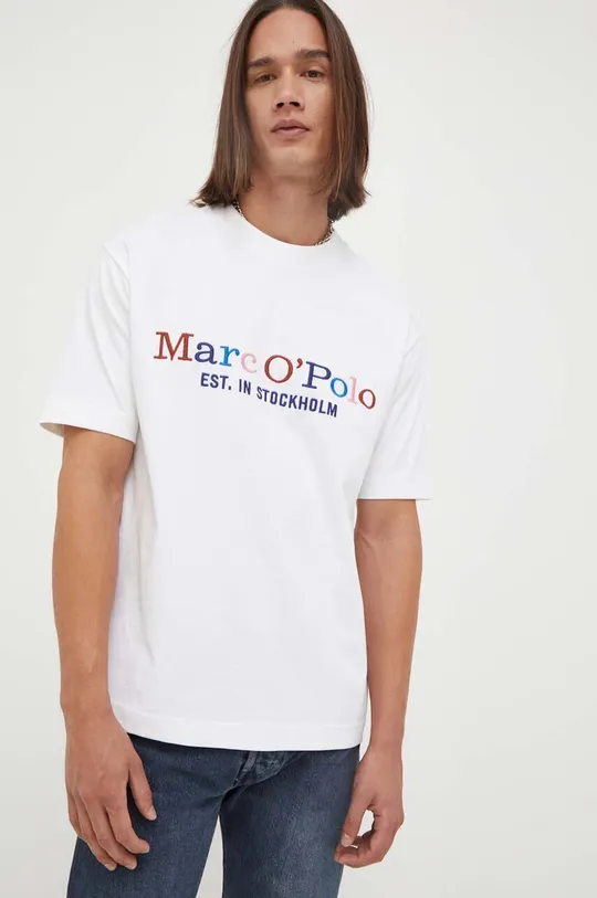 бежевый Хлопковая футболка Marc O'Polo