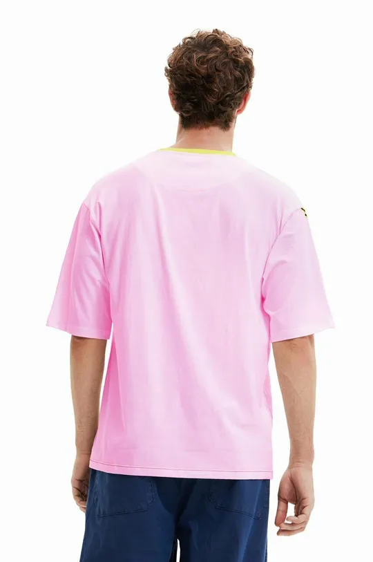 Desigual t-shirt bawełniany różowy