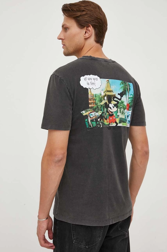 szary Desigual t-shirt bawełniany x Disney