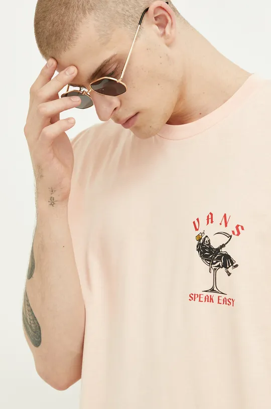 розовый Хлопковая футболка Vans Мужской