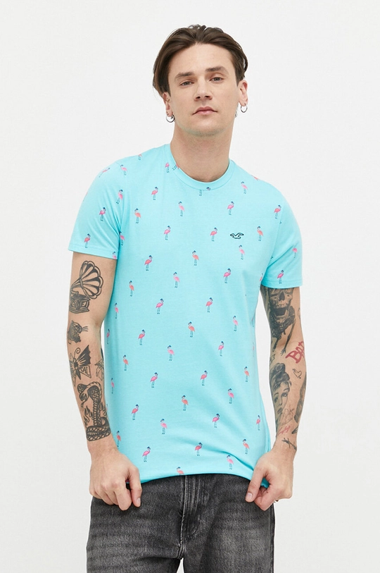 Hollister Co. t-shirt bawełniany niebieski