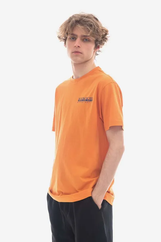 Bavlnené tričko Napapijri S-Bolivar SS oranžová