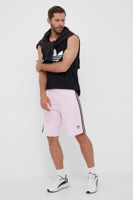 Βαμβακερό μπλουζάκι adidas Originals μαύρο