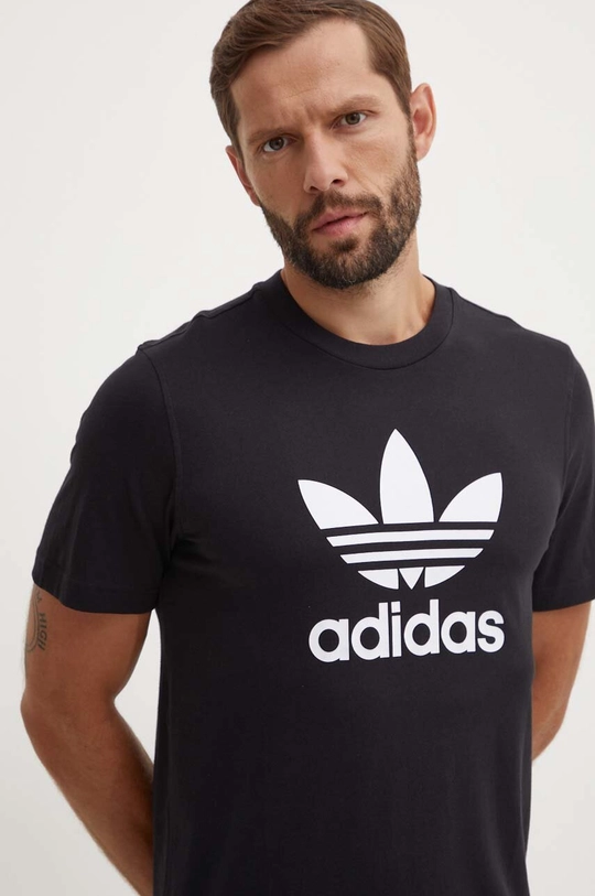 μαύρο Βαμβακερό μπλουζάκι adidas Originals