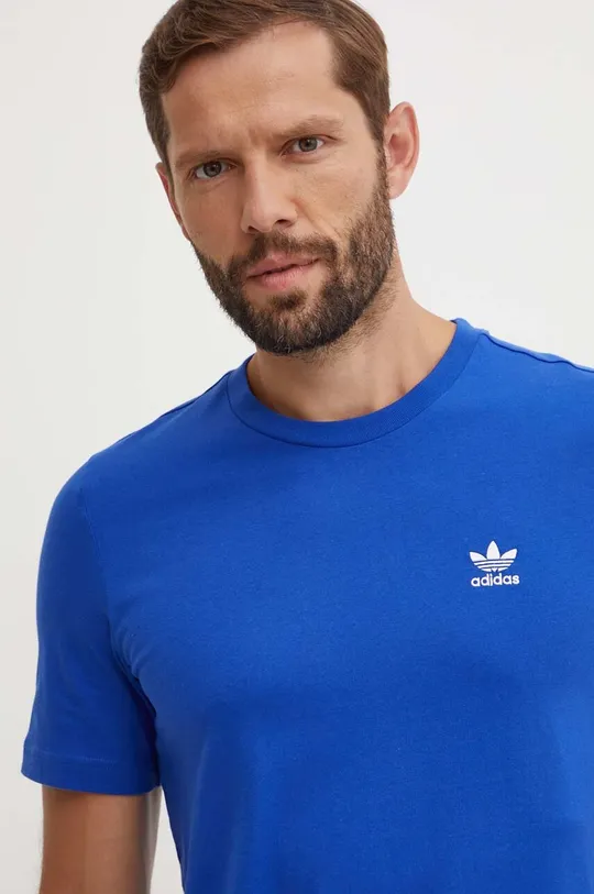 μπλε Βαμβακερό μπλουζάκι adidas Originals Ανδρικά