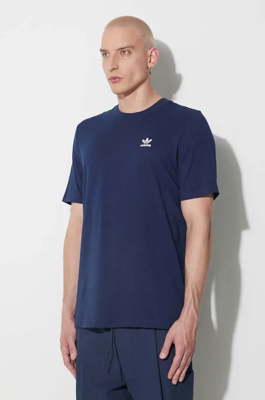 Βαμβακερό μπλουζάκι adidas Originals σκούρο μπλε
