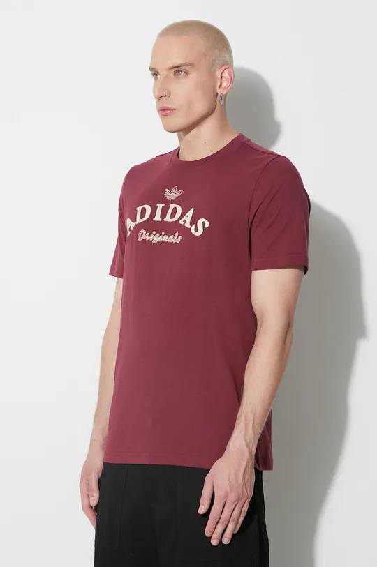 maroon adidas Originals cotton t-shirt