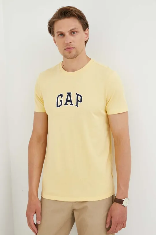 żółty GAP t-shirt bawełniany Męski