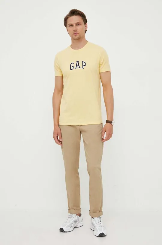 GAP t-shirt bawełniany żółty