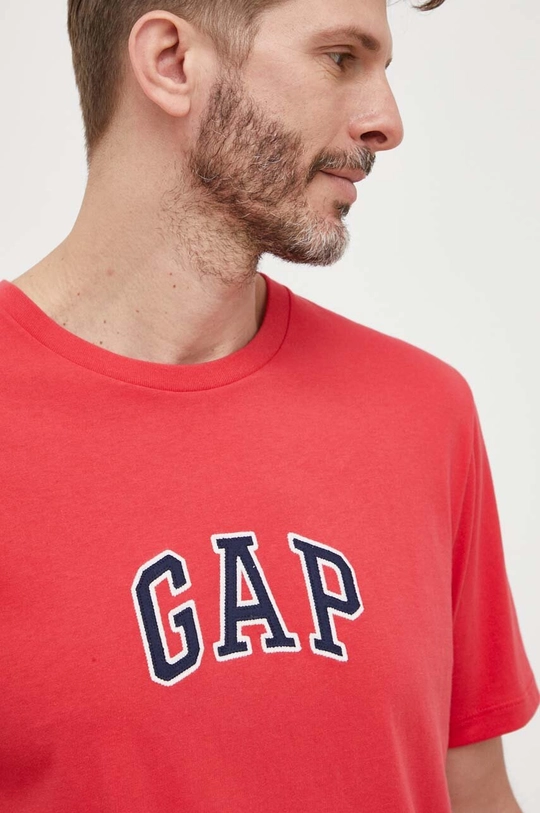 czerwony GAP t-shirt bawełniany