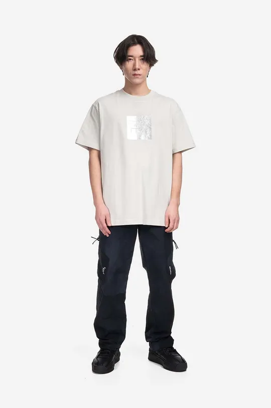 A-COLD-WALL* t-shirt bawełniany Foil Grid SS T-Shirt beżowy