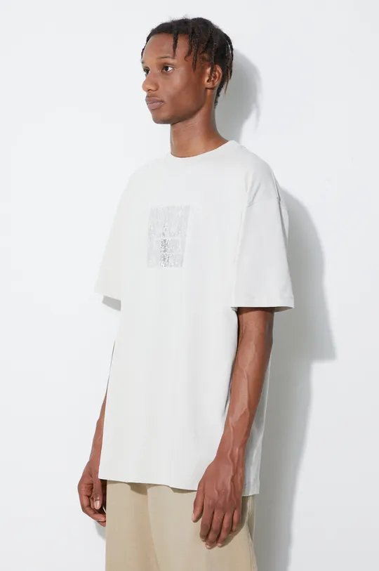 μπεζ Βαμβακερό μπλουζάκι A-COLD-WALL* Foil Grid SS T-Shirt