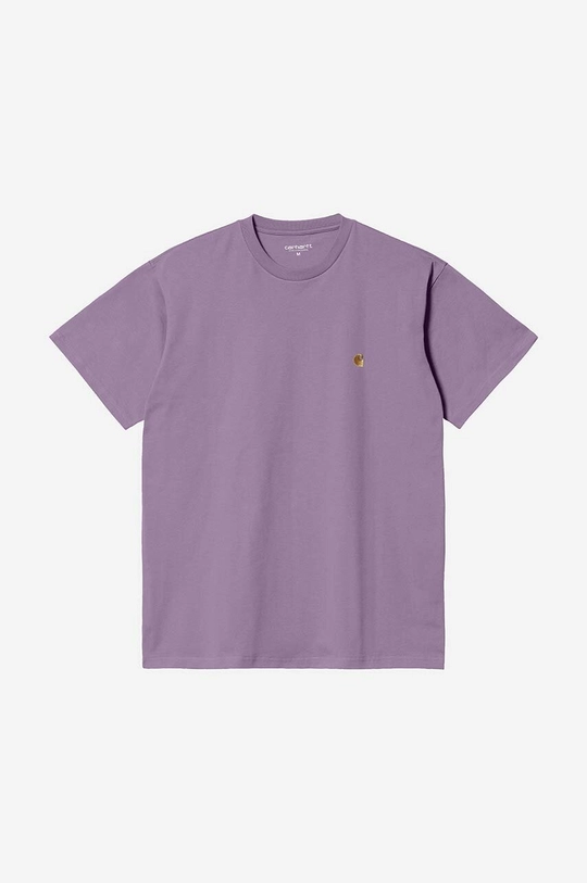 μωβ Βαμβακερό μπλουζάκι Carhartt WIP Chase Ανδρικά