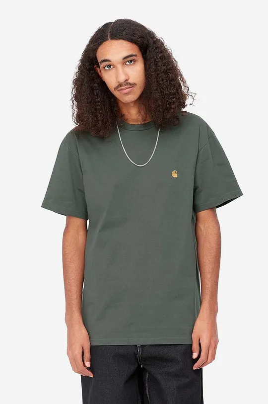 zelená Bavlněné tričko Carhartt WIP Chase Pánský