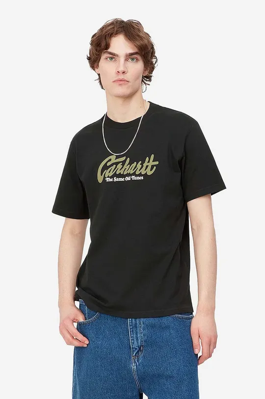 czarny Carhartt WIP t-shirt bawełniany Old Tunes Męski