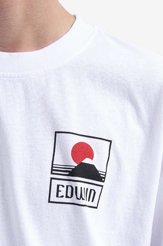 biały Edwin t-shirt bawełniany Single