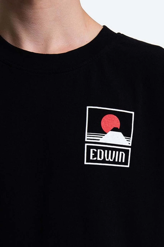 czarny Edwin t-shirt bawełniany Sunset On Mt Fuji Ts