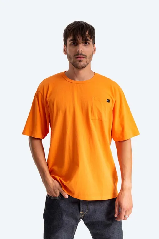 portocaliu Edwin tricou din bumbac Oversized Pocket Ts De bărbați