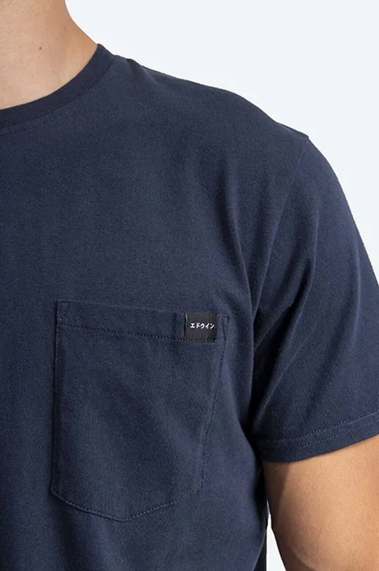 granatowy Edwin t-shirt bawełniany Pocket Ts