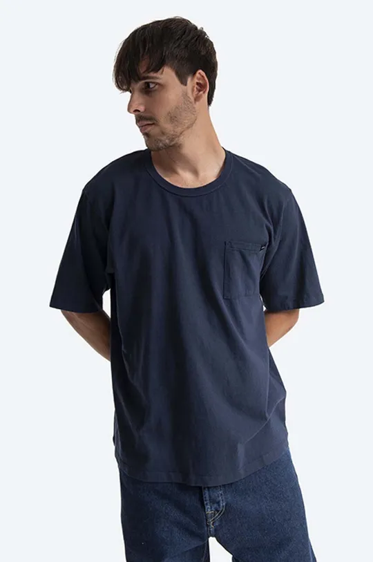 granatowy Edwin t-shirt bawełniany Oversized Pocket Ts Męski